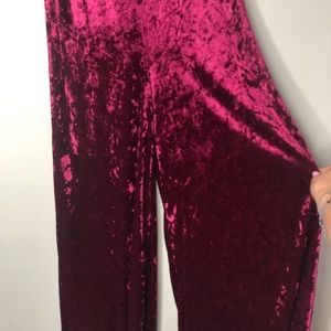 Wine red flowy pants